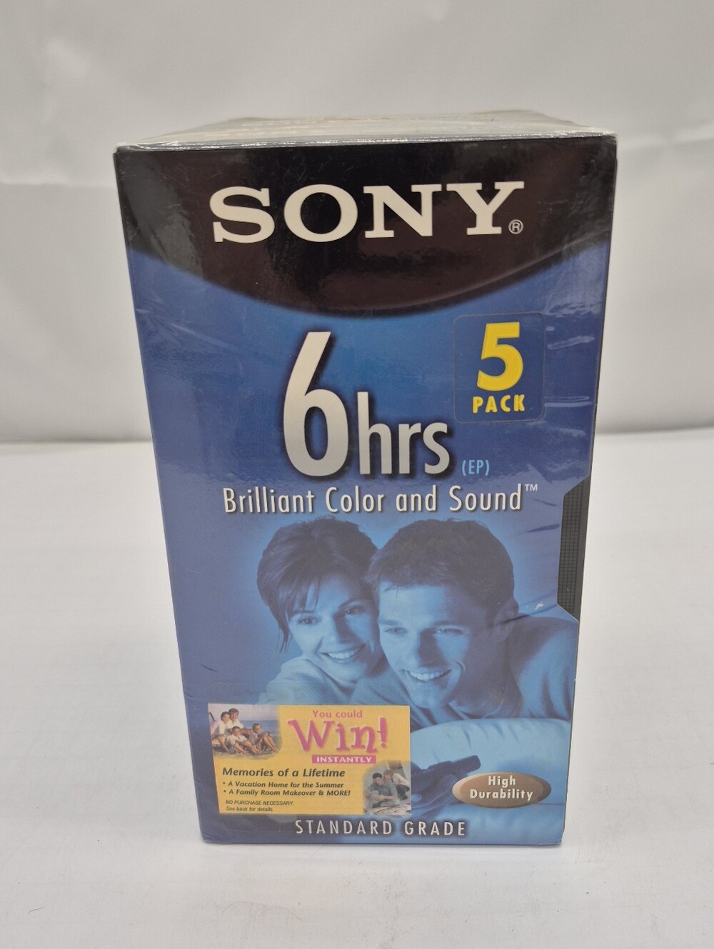 Sony T-120VL/WA VHS Tapes 5 Pack 6 Hr EP Hi-Fi High Durability Vivid